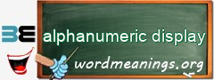 WordMeaning blackboard for alphanumeric display